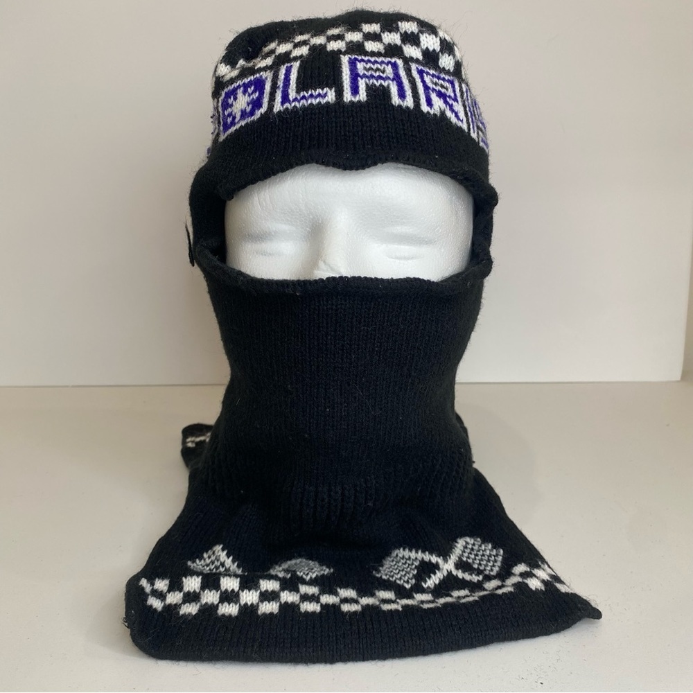 Vintage Polaris Snowmobile Racing Knit Full Face Mask Robber Balaclava Beanie